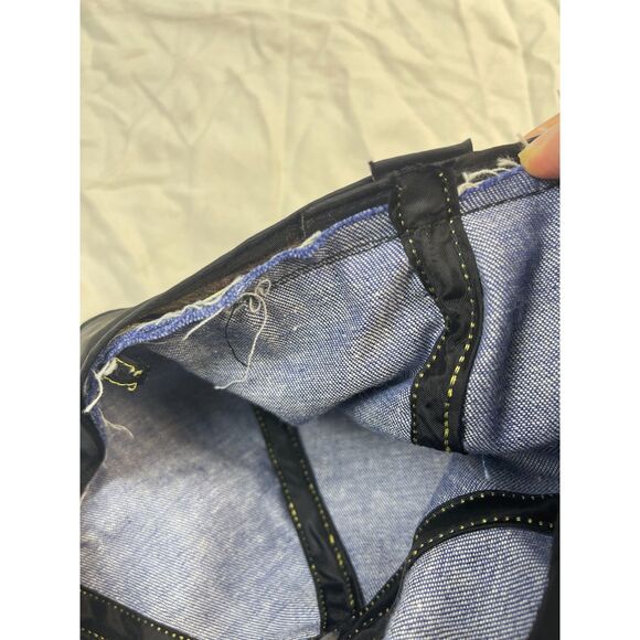 Vintage 1970s Paperboy Hat Blue Denim Pocket Zipper UNION MADE Newsboy - Picture 10 of 12